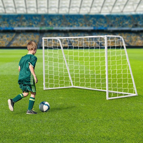 180CM Metal Soccer Goal Portable Football Net Frame Backyard Park Training Set