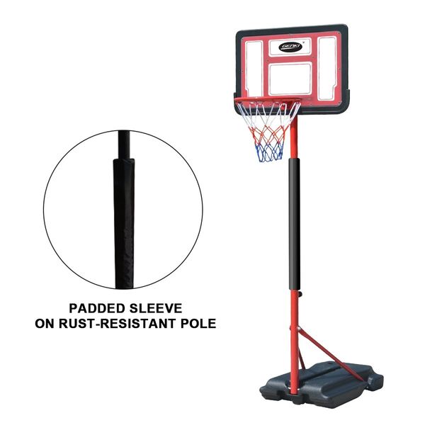 Genki 1.05-1.65m Kid Portable Basketball Hoop Stand Backboard Net Ring Ball Set