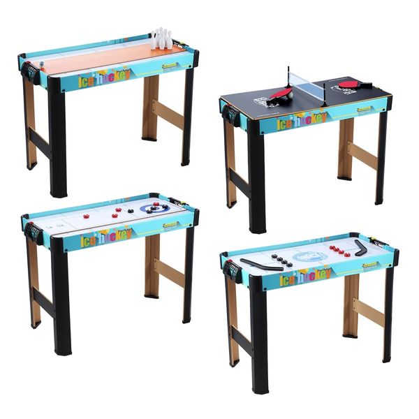 4-in-1 Multi Games Table Hockey Curling Bowling Table Tennis Children Kids Toy Gift Family Sport