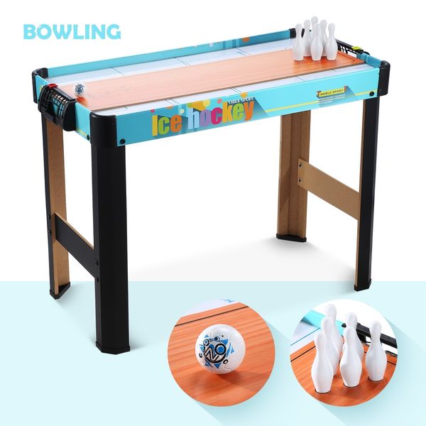 4-in-1 Multi Games Table Hockey Curling Bowling Table Tennis Children Kids Toy Gift Family Sport