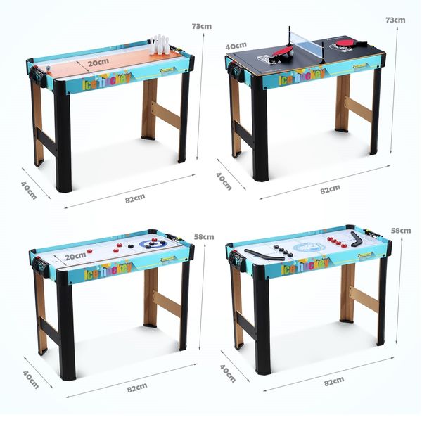 4-in-1 Multi Games Table Hockey Curling Bowling Table Tennis Children Kids Toy Gift Family Sport