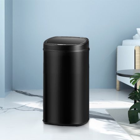 Devanti 58L Motion Sensor Bin Rubbish Automatic Black