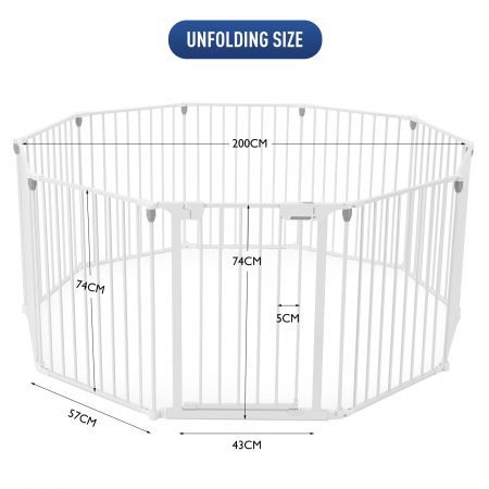 Pet Playpen Safety Gates Fence Enclosure Toddler Child Barrier Kids Baby Interactive Activity Centre 10 Panels 4 in 1