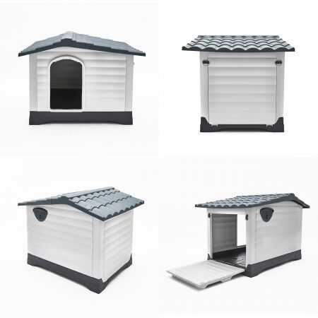 Dog Kennel House Plastic Weatherproof Outdoor MOLLY XXL BLUE