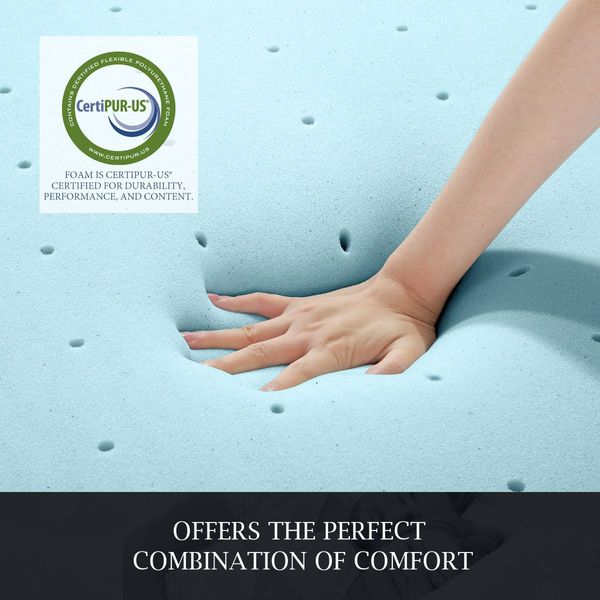 Queen Size Cool Gel Memory Foam Mattress Topper 10cm Underlay Bamboo Cover