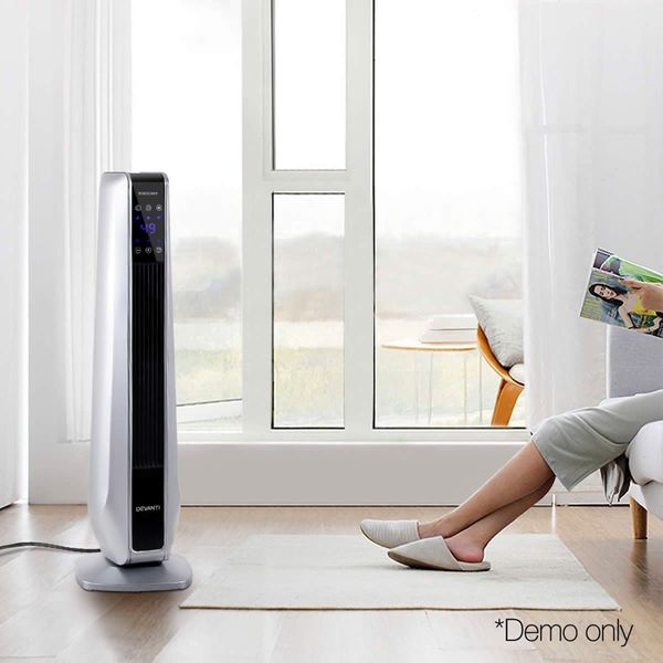 2400W Electric Ceramic Tower Heater - Silver