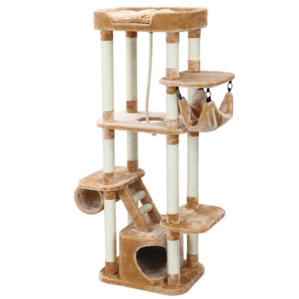 Cat Tree Tower Scratching Post Pole Climbing Scratcher Gym Pet Modern Play House with Perch Multi Levels 178cm Tall