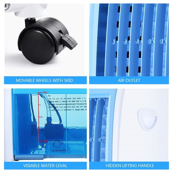 MAXKON 7L Evaporative Air Cooler Quiet Fan Ionizer Button 3 Modes W/Remote Control Blue