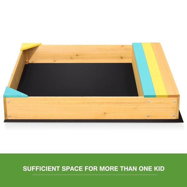 Kids Sand Pit Outdoor Play Set Sandbox Wooden Sandpit Children Toy w/Cover
