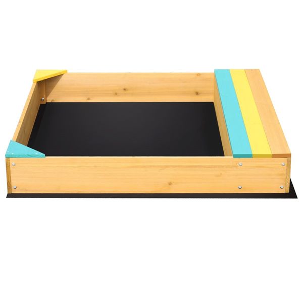 Kids Sand Pit Outdoor Play Set Sandbox Wooden Sandpit Children Toy w/Cover