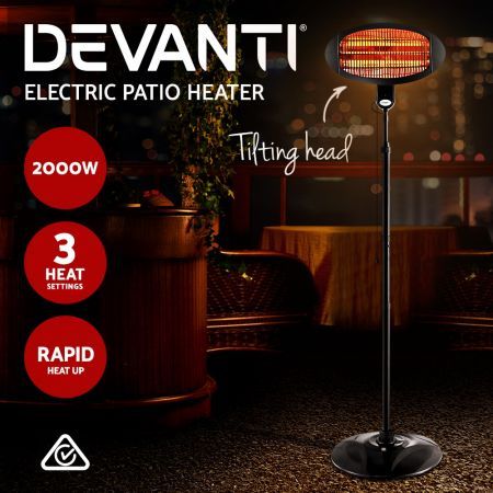 2000W Electric Portable Patio Strip Heater