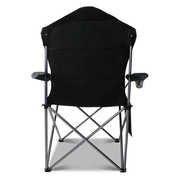 Set of 2 Portable Folding Camping Arm Chair - Grey