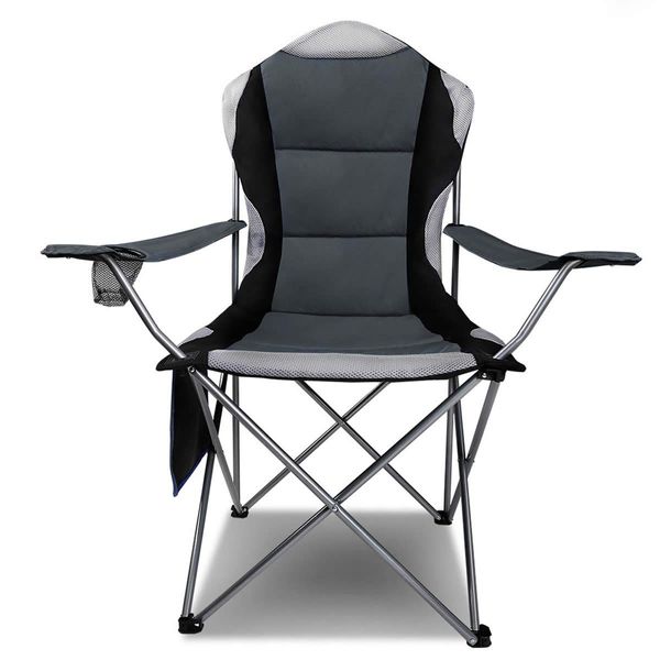 Set of 2 Portable Folding Camping Arm Chair - Grey