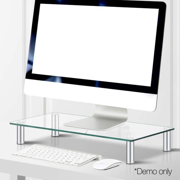 Artiss Monitor Stand Riser Computer Laptop Printer Screen Glass Display Shelf