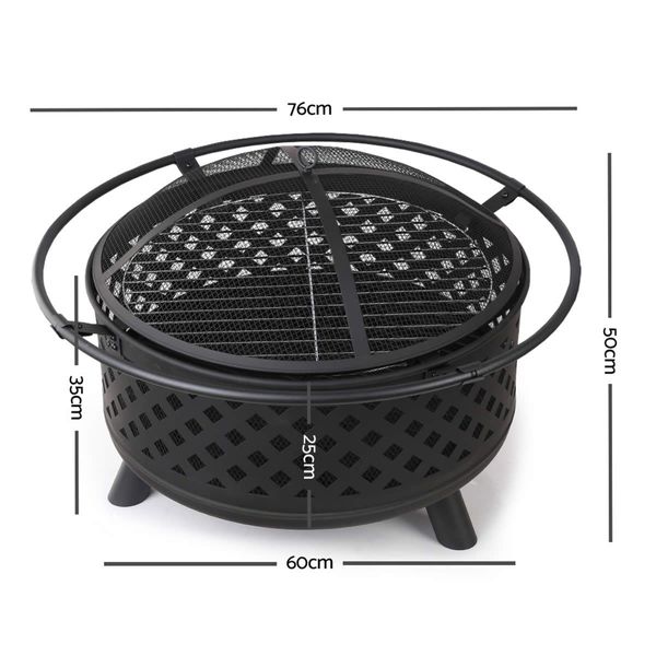 Grillz Fire Pit BBQ Grill 76cm