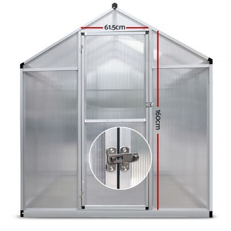 Greenfingers Greenhouse Aluminium Green House Garden Shed Greenhouses 3.02x1.9M