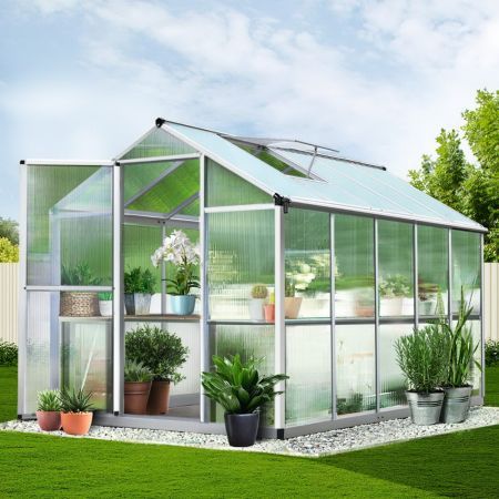 Greenfingers Greenhouse Aluminium Green House Garden Shed Greenhouses 3.02x1.9M