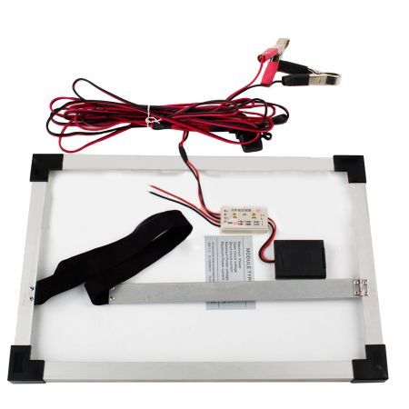 10W 12V Solar Panel and 2 Amp Regulator Rv Camp Marine Trickle Battery Charger