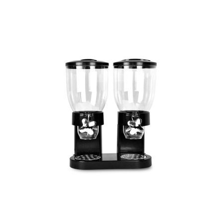 Double Cereal Dispenser Dry Food Black