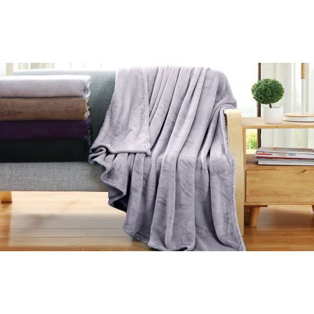 Heavy Mink Coral Fleece Blanket Queen Size - Black