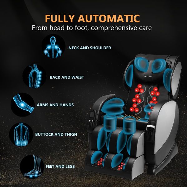 Electric Massage Chair Full Body Zero Gravity Shiatsu Recliner W/ Heat