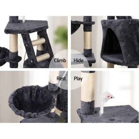 i.Pet Cat Tree 120cm Tower Scratching Post Scratcher Wood Condo House Bed Toys