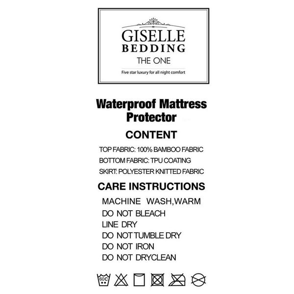 Giselle Bedding Bamboo Mattress Protector - Queen