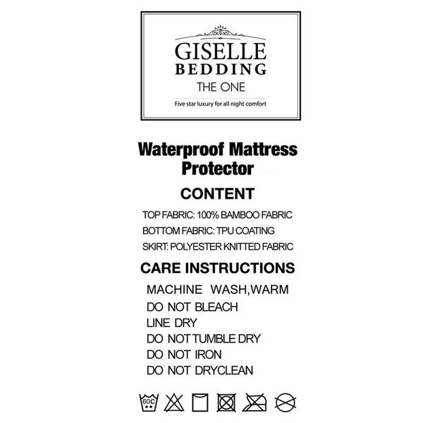 Giselle Bedding Bamboo Mattress Protector - Double