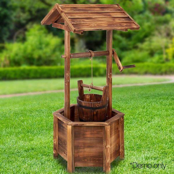 Gardeon Garden Decor Outdoor Ornament Wooden Wishing Well