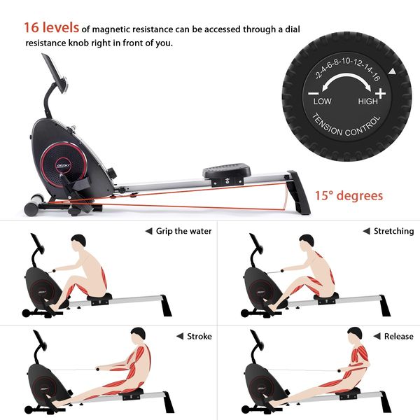 Genki Magnetic Exercise Rowing Machine Home Gym Flywheel Fitness Rower Equipment