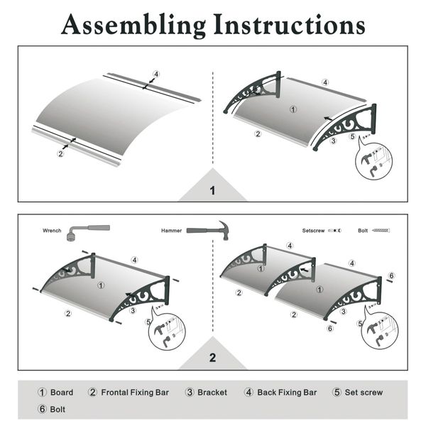 New 3M DIY Window Door Awning House Canopy Patio UV Rain Cover Sun Shade Outdoor