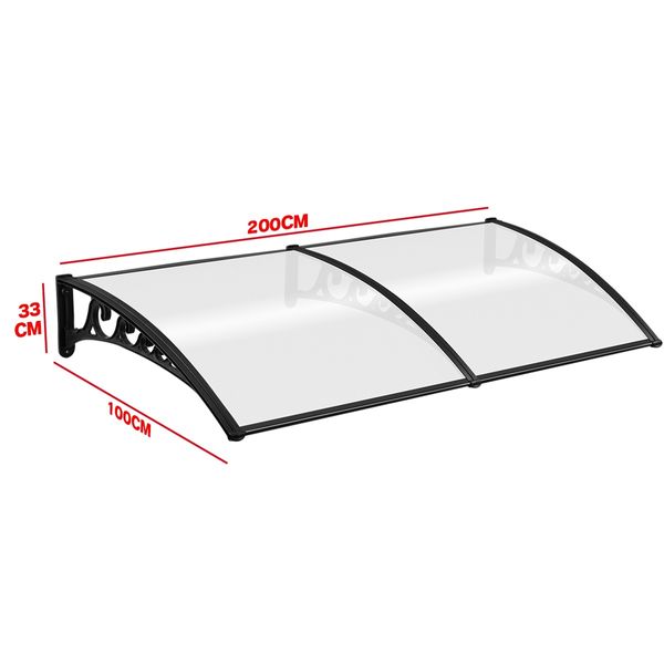 New 2M DIY Window Door Awning House Canopy Patio UV Rain Cover Sun Shade Outdoor