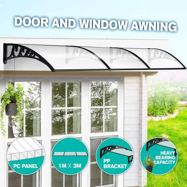 New 3M DIY Window Door Awning House Canopy Patio UV Rain Cover Sun Shade Outdoor