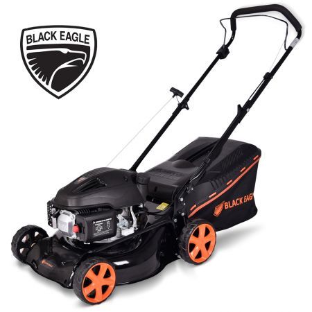 New Black Eagle Lawn Mower 17" Hand Push 4 Stroke Petrol Lawnmower Mulch & Catch