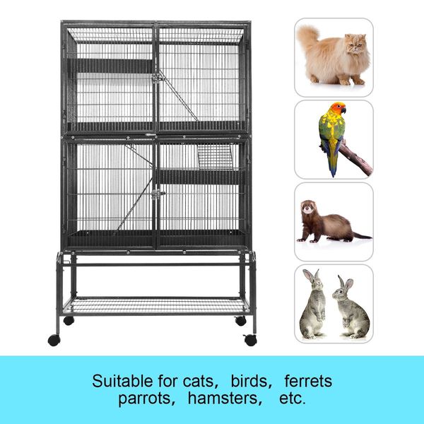 Pet Cat House Rabbit Hutch Ferret Hamster Animal Home Aviary Bird Cage Guinea Pig Chinchilla 4 Levels