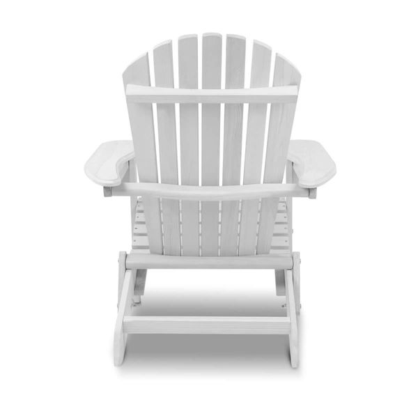 Gardeon Adirondack Outdoor Chairs Wooden Foldable Beach Chair Patio Furniture White