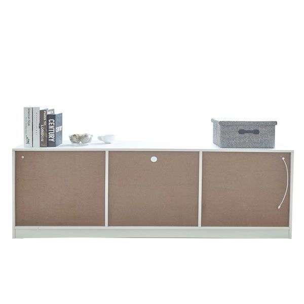 Modern TV Stand Cabinet 160cm Wood Entertainment Unit High Gloss Furniture w/2 Drawers 2 Doors White