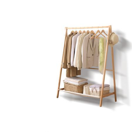 Wooden Clothes Stand Rack - Natural