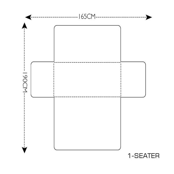 1 Seater Quilted Sofa Protector Throw Furniture Protector Cover - Grey