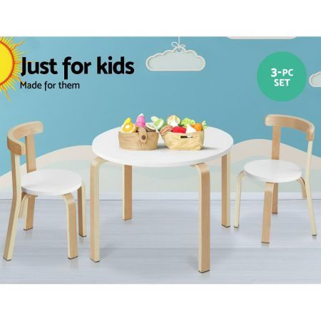 Keezi 3PCS Kids Table and Chairs Set Activity Toy Play Desk