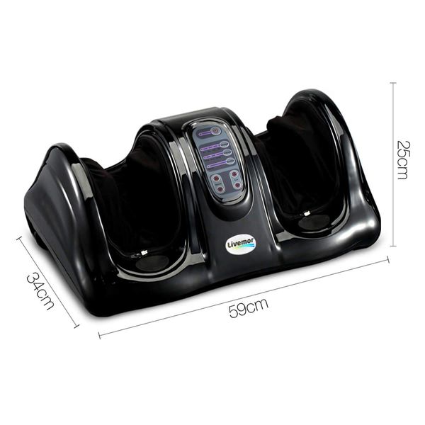 Livemor Foot Massager Shiatsu Massagers Electric Remote Roller Kneading Black