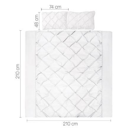 Giselle Bedding Queen Size Quilt Cover Set - White