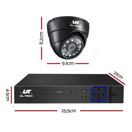 UL-tech CCTV Security Home Camera System DVR 1080P Day Night 2MP IP 4 Dome Cameras 1TB Hard disk