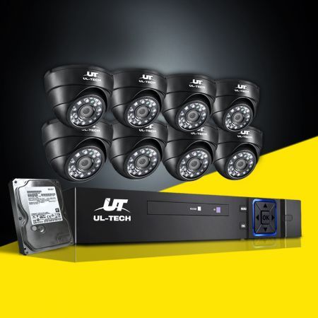 UL-tech CCTV 8 Dome Cameras Home Security System 8CH DVR 1080P 1TB IP Day Night