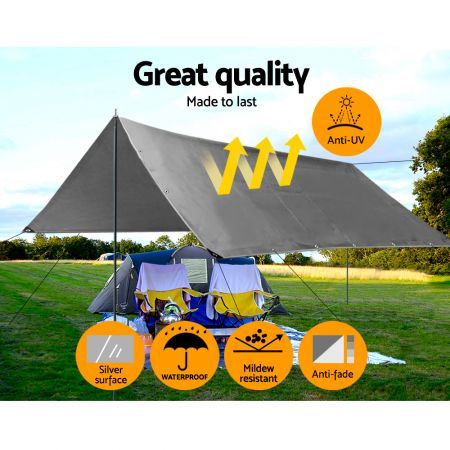 Instahut Tarp Tarpaulin 9x12m Canvas Camping Heavy Duty Sun Cover