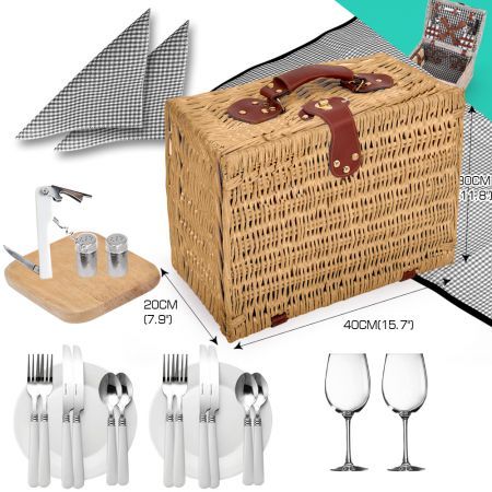 Deluxe 2 Person Picnic Basket Set