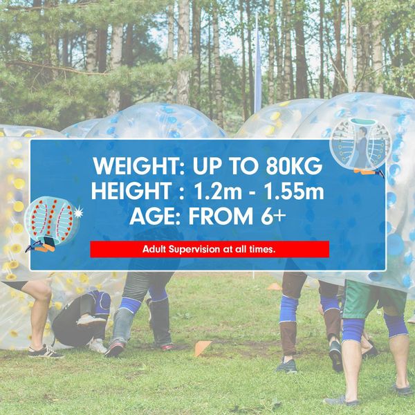 1.2m Inflatable Bumper Ball Body Bubble Outdoor Transparent - Blue
