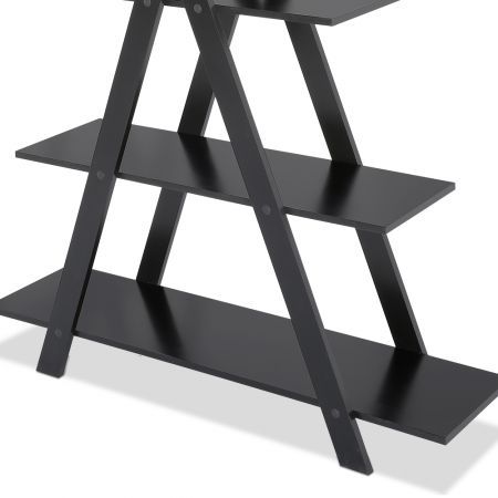 Artiss 4 Tier X Shape Ladder Shelf Display Book Shelves 150cm Black