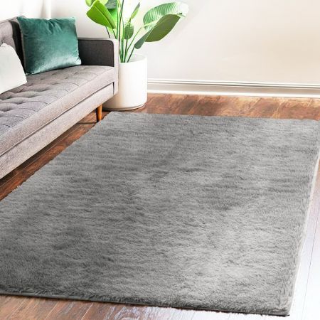 Artiss Ultra Soft Shaggy Rug 160x230cm Large Floor Carpet Anti-slip Area Rugs Grey