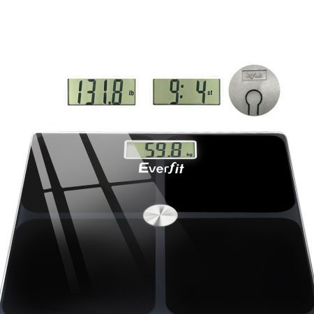 Everfit Bathroom Scales Digital Weighing Scale 180KG Electronic Monitor Tracker